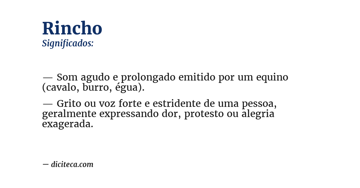 Significado de rincho