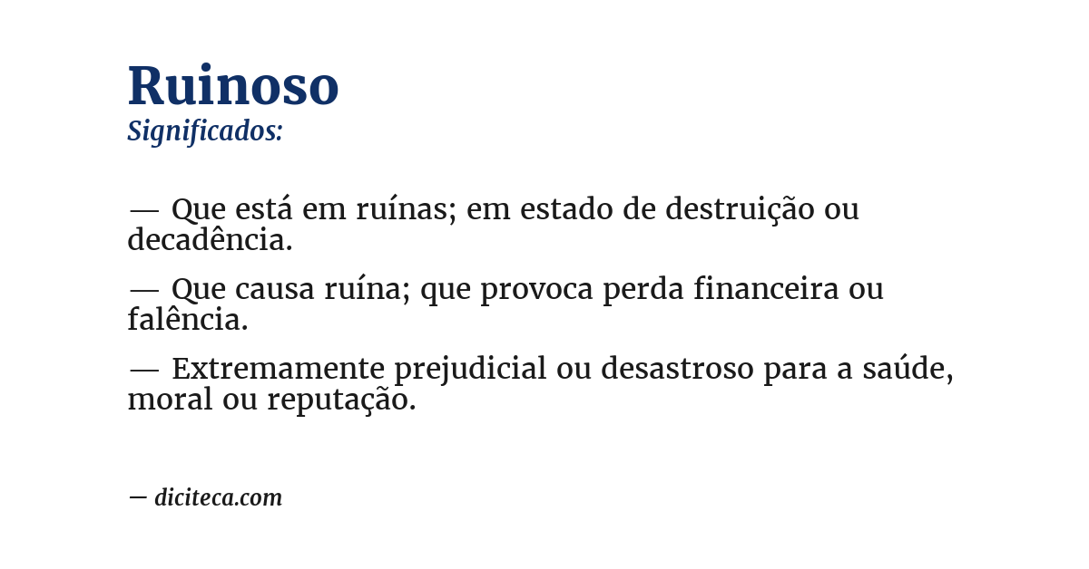 Significado de ruinoso