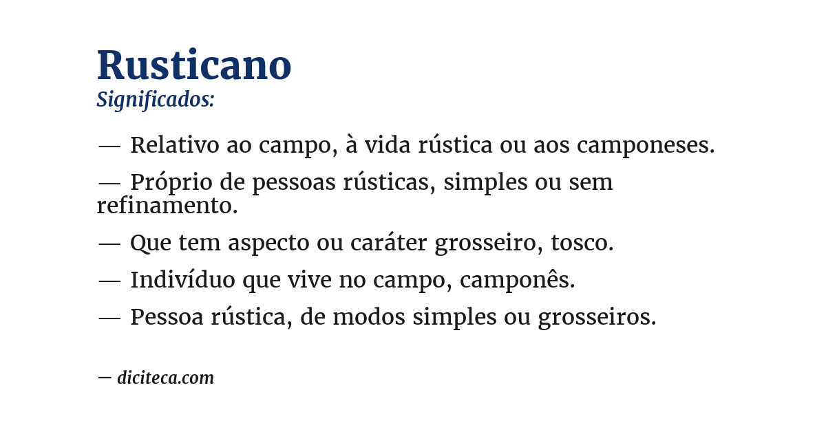 Significado de rusticano