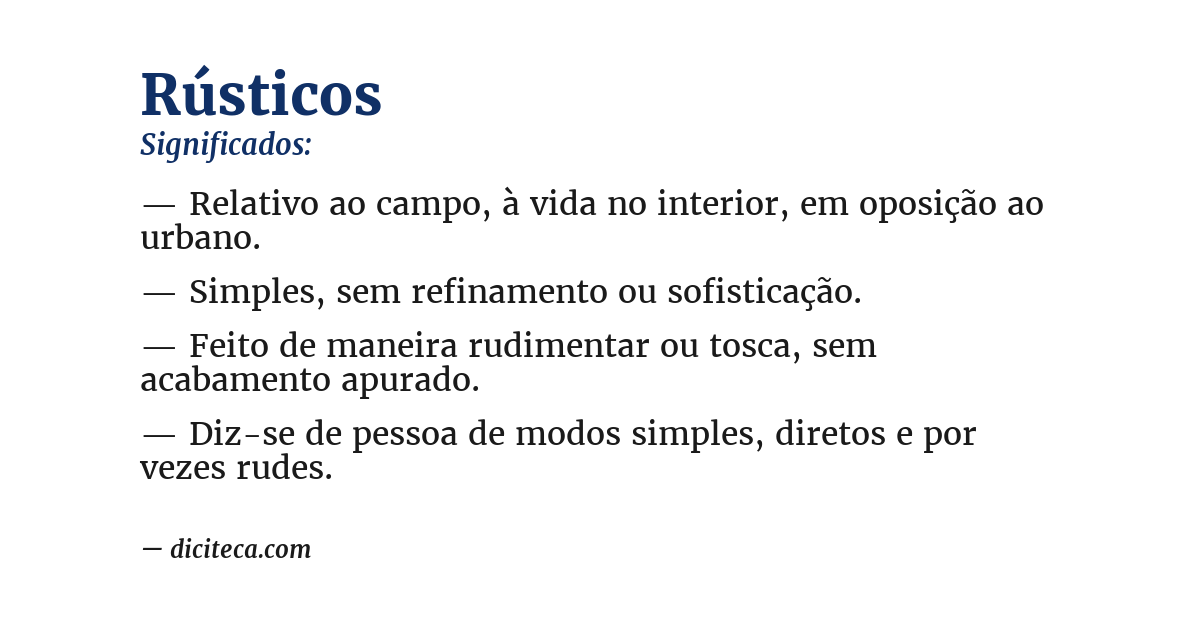 Significado de rústicos