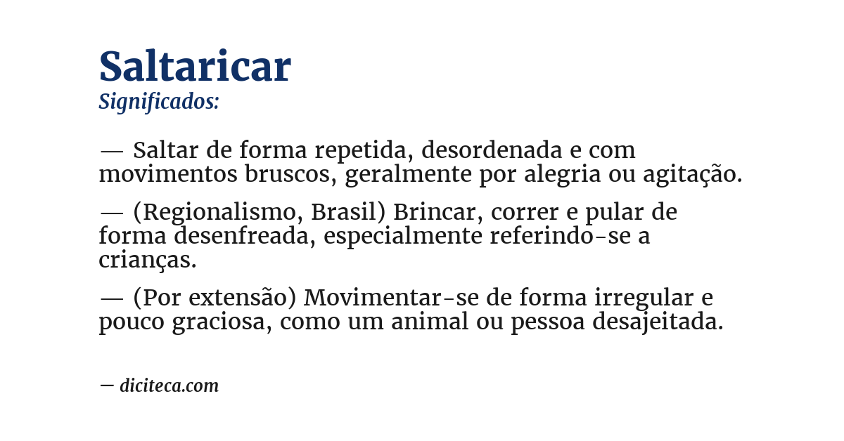 Significado de saltaricar