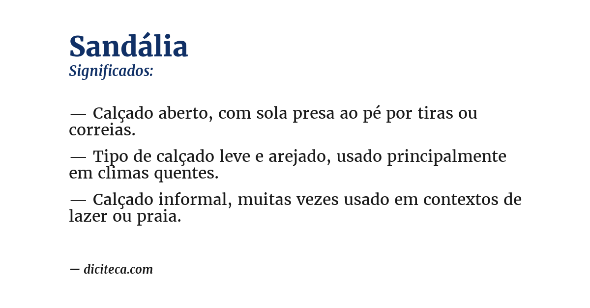 Significado de sandália