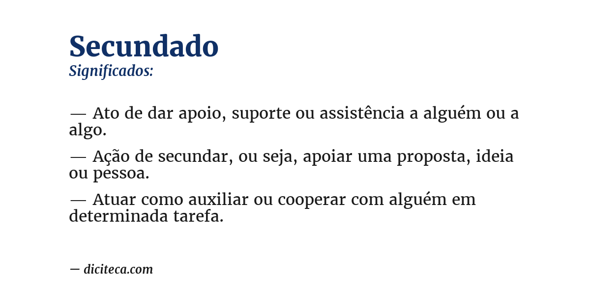 Significado de secundado