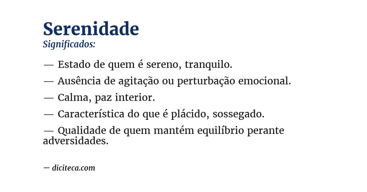 Significado de serenidade