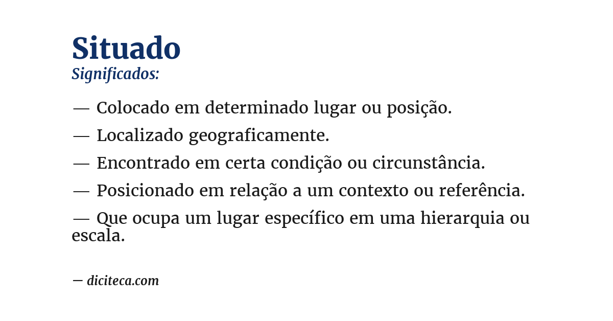 Significado de situado
