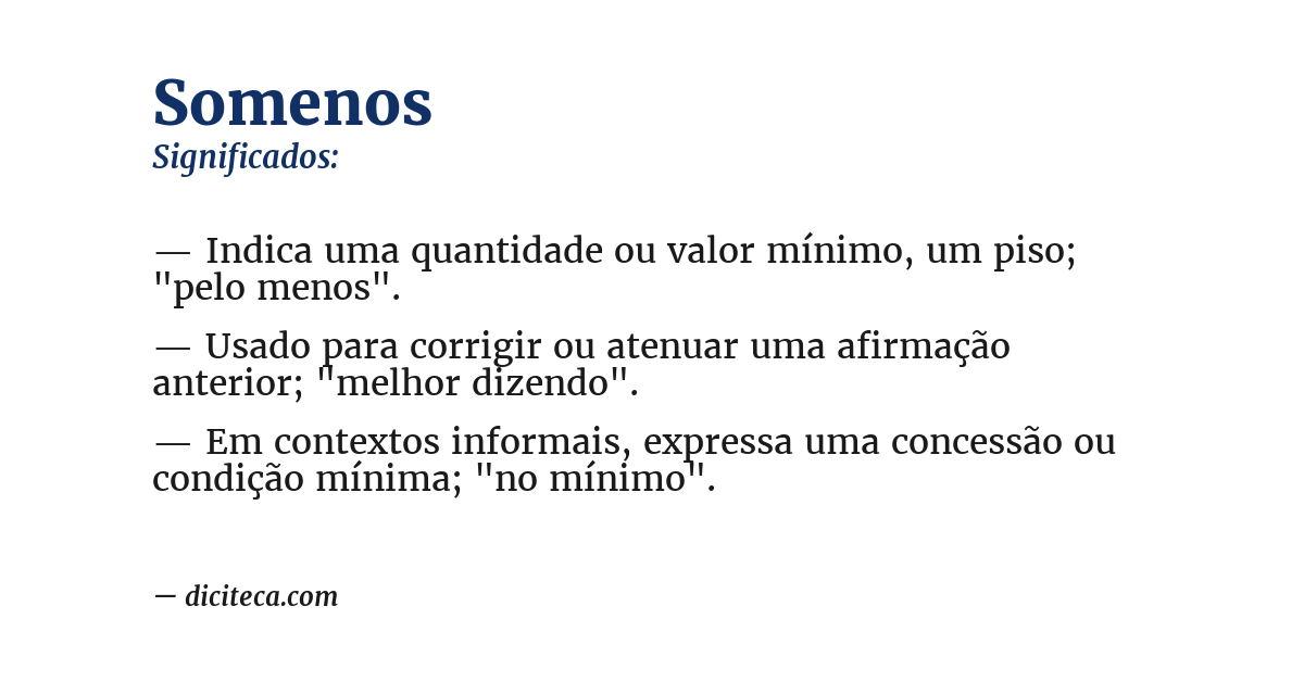 Significado de somenos