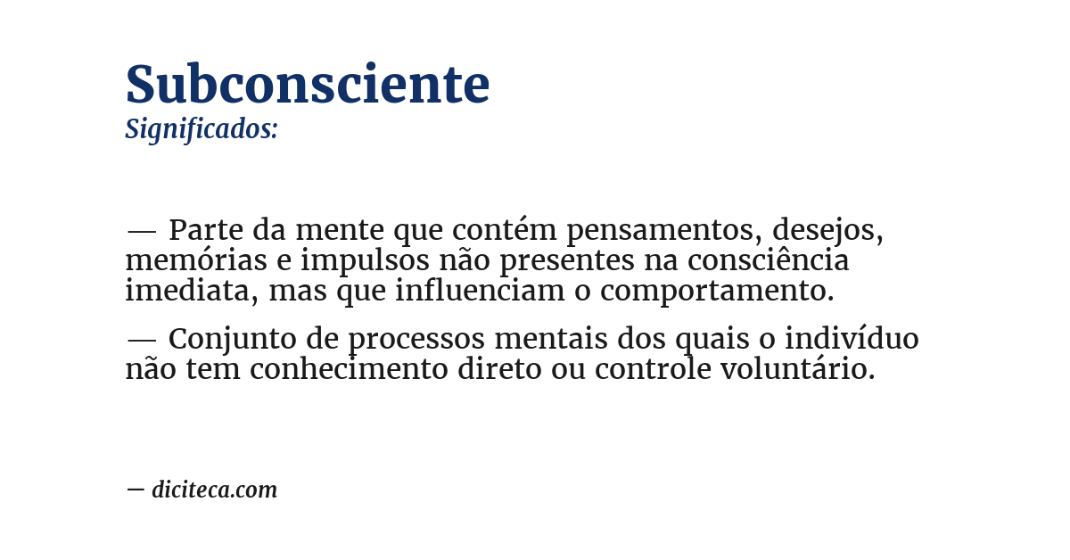 Significado de subconsciente