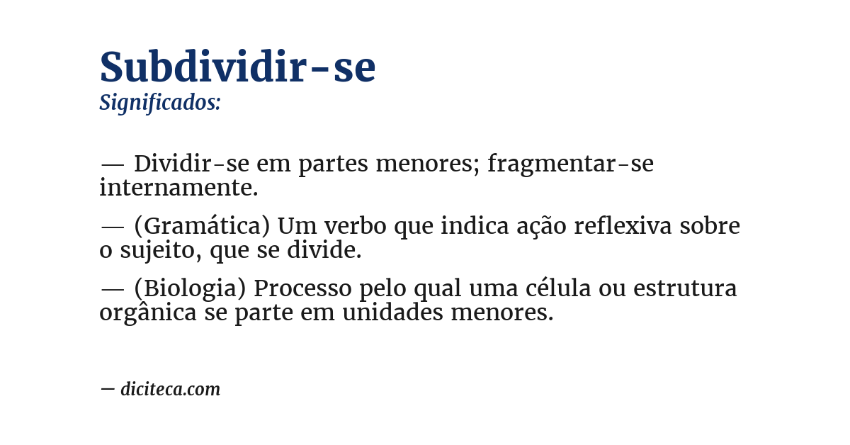 Significado de subdividir-se