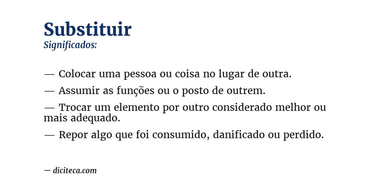 Significado de substituir