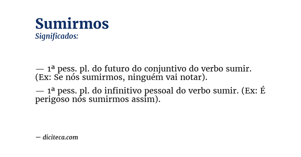 Significado de sumirmos