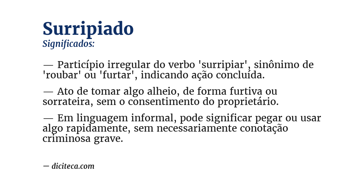 Significado de surripiado