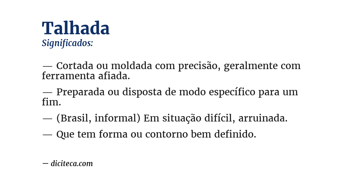 Significado de talhada