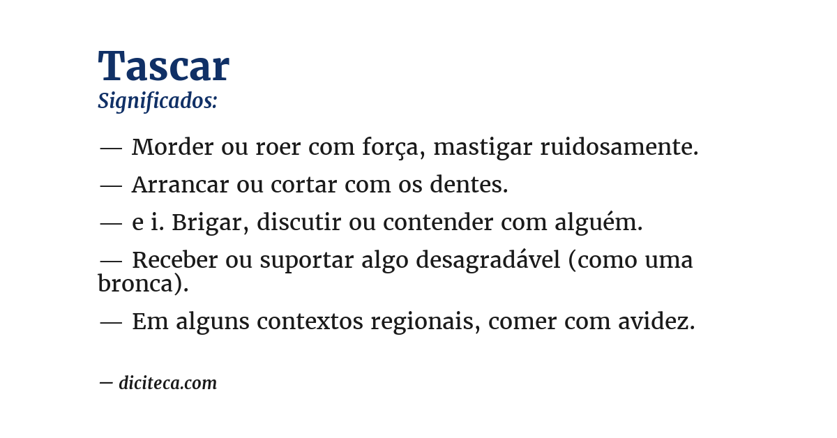 Significado de tascar