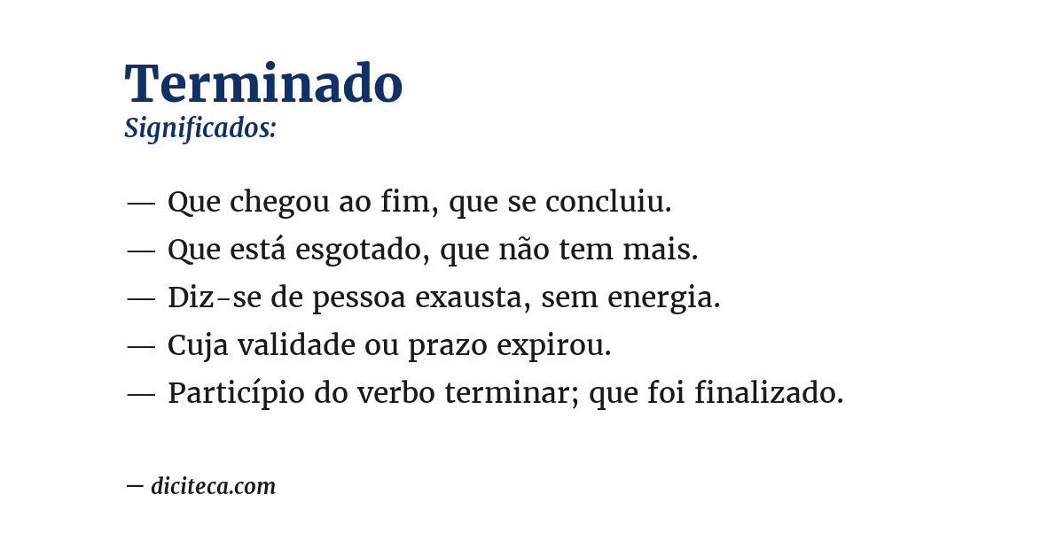 Significado de terminado
