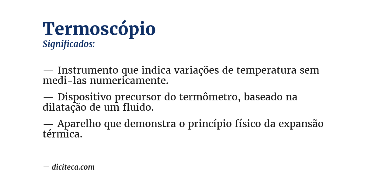 Significado de termoscópio