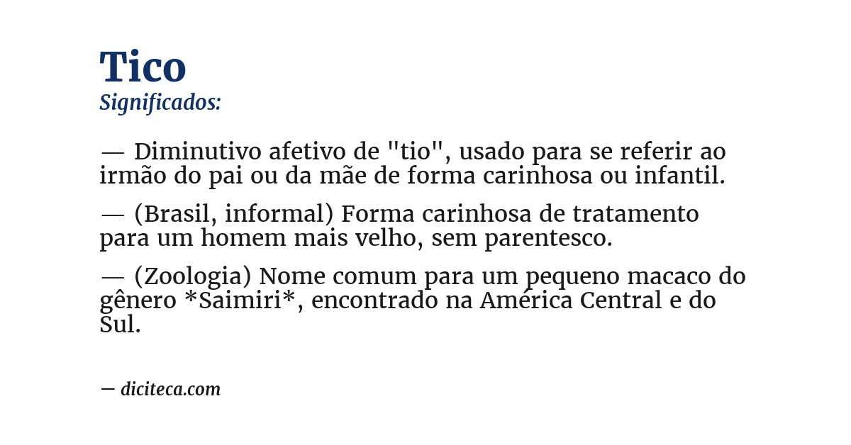 Significado de tico