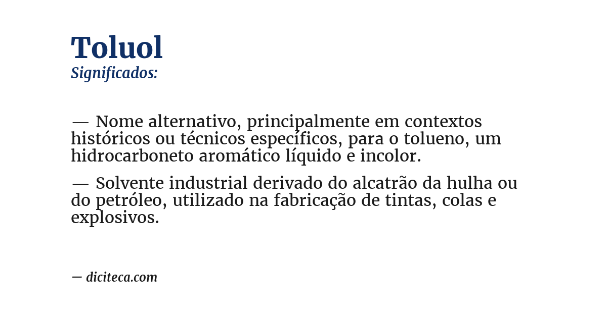 Significado de toluol