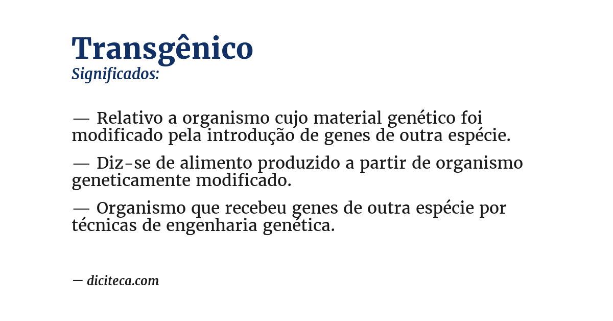 Significado de transgênico