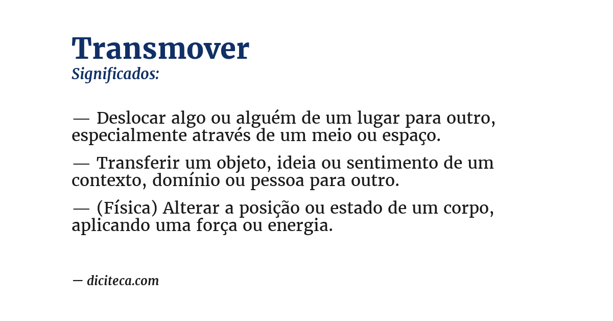 Significado de transmover