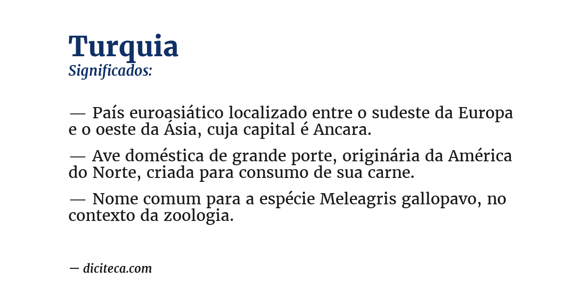 Significado de turquia