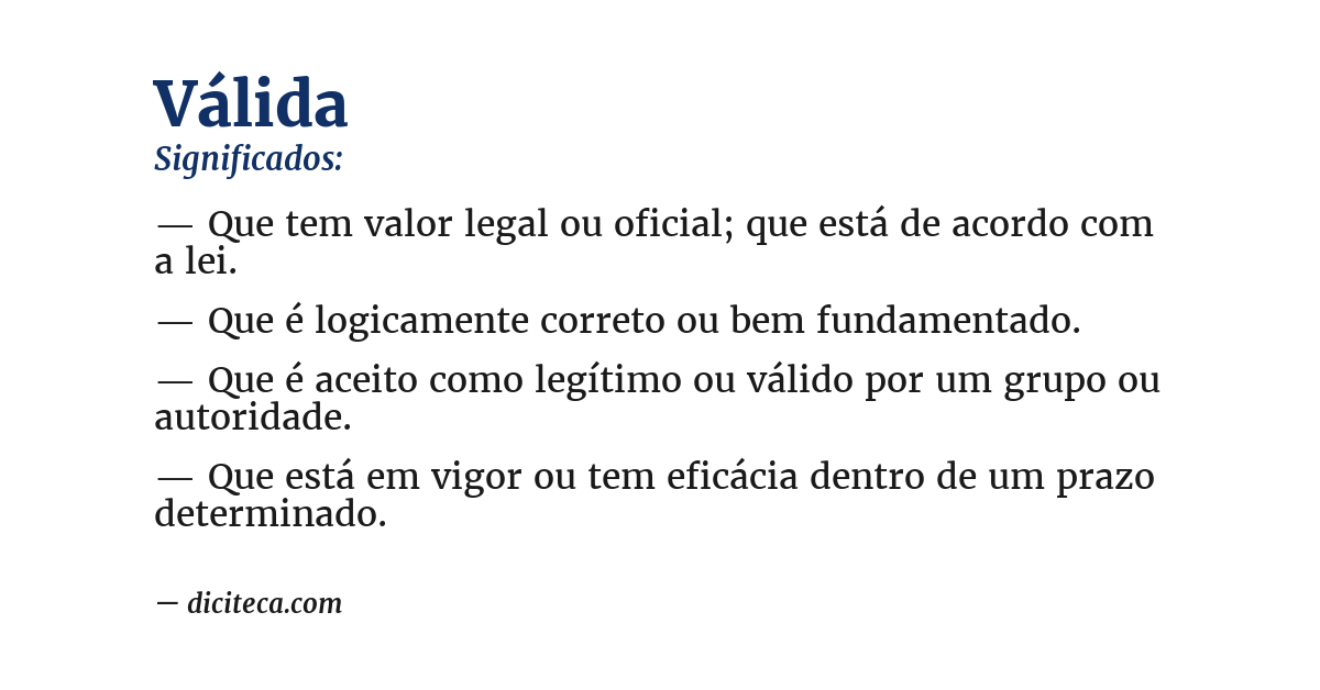 Significado de válida