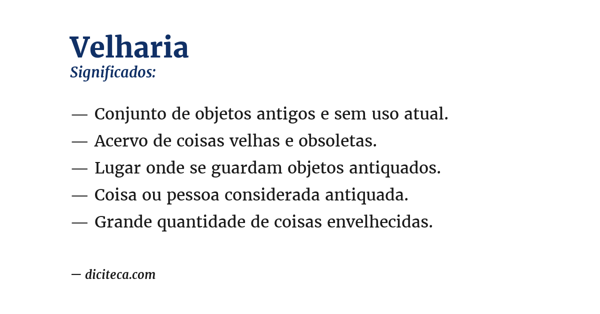 Significado de velharia