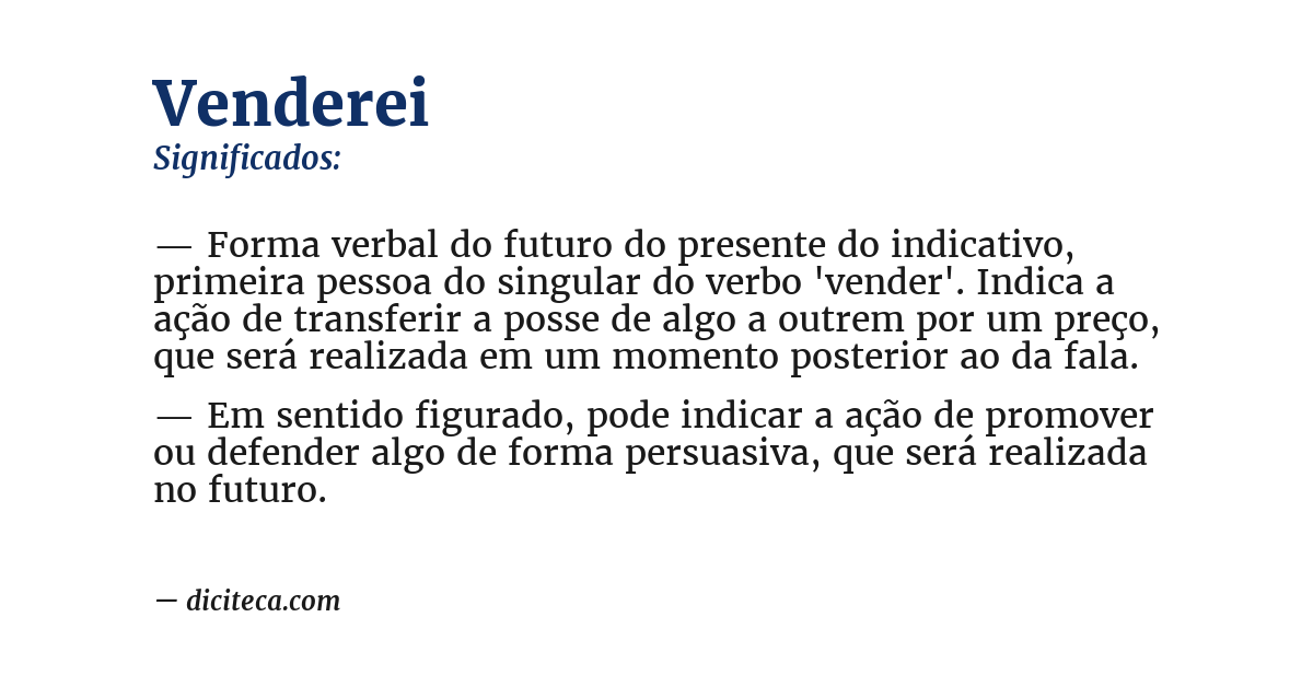 Significado de venderei