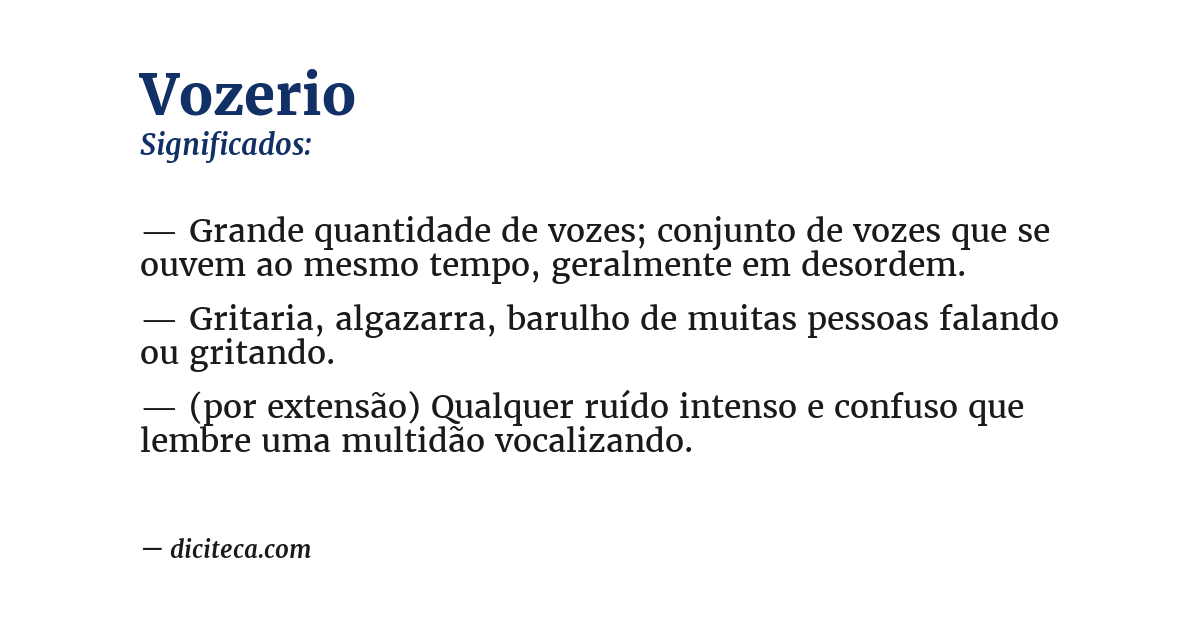 Significado de vozerio