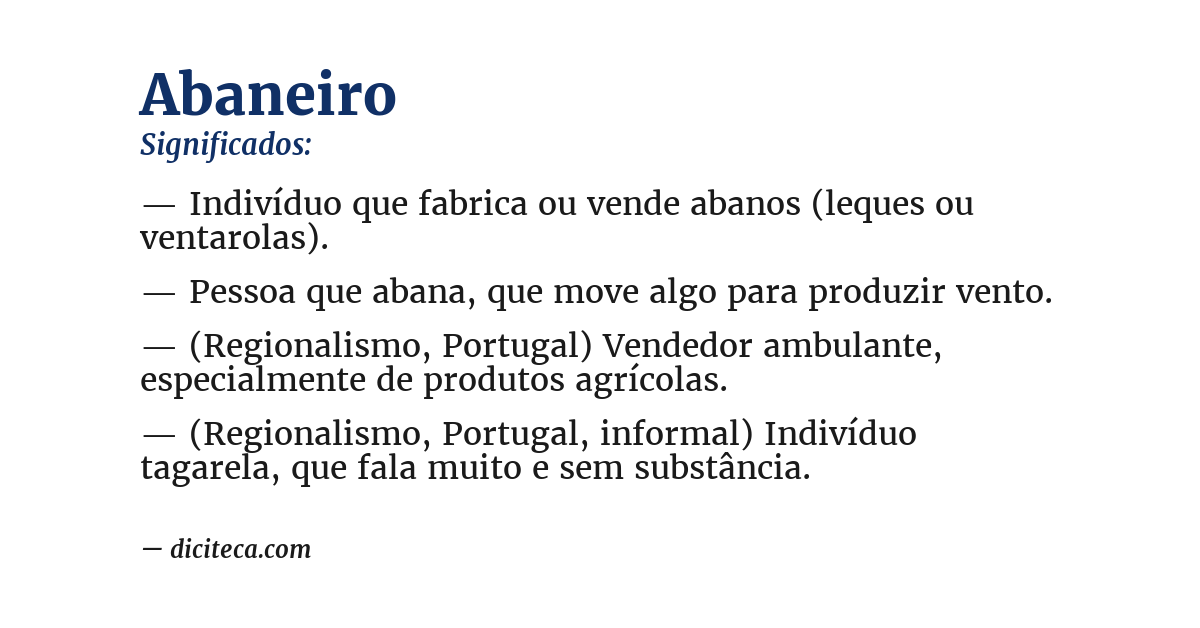 Significado de abaneiro