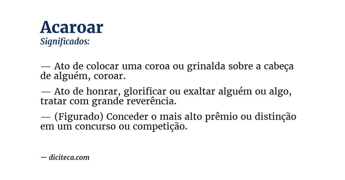 Significado de acaroar