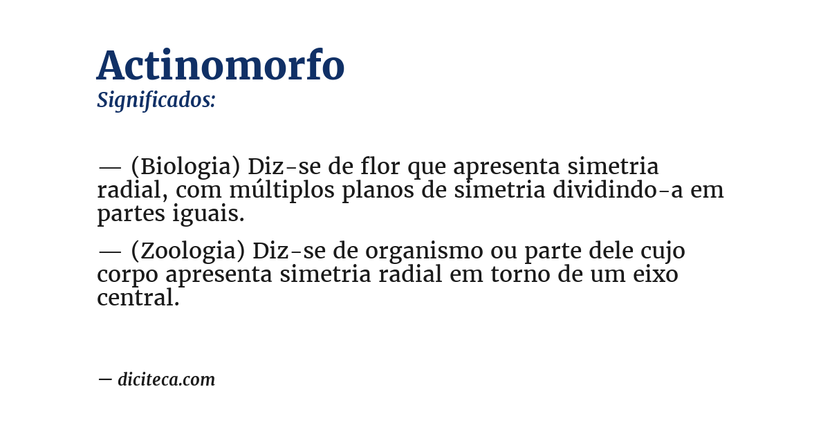 Significado de actinomorfo