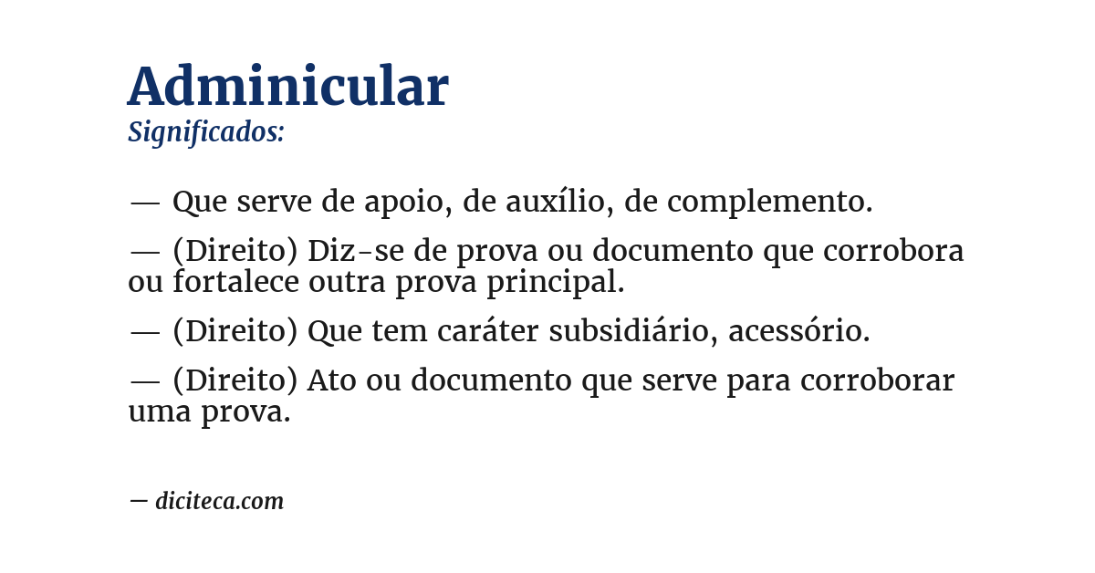 Significado de adminicular