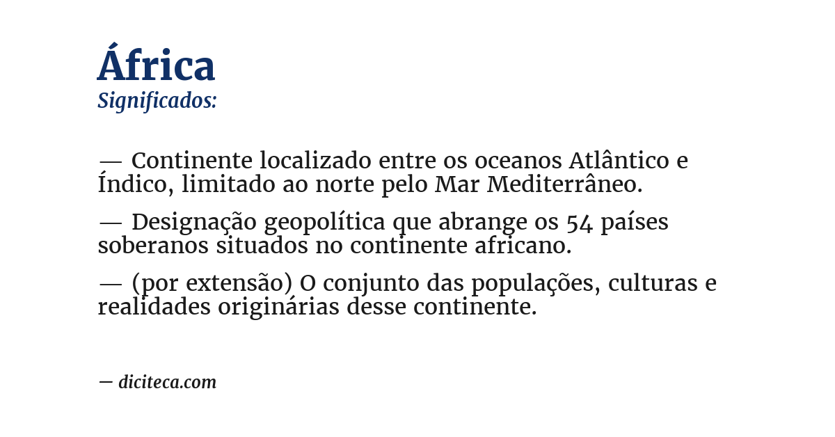 Significado de áfrica