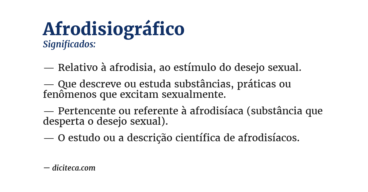 Significado de afrodisiográfico