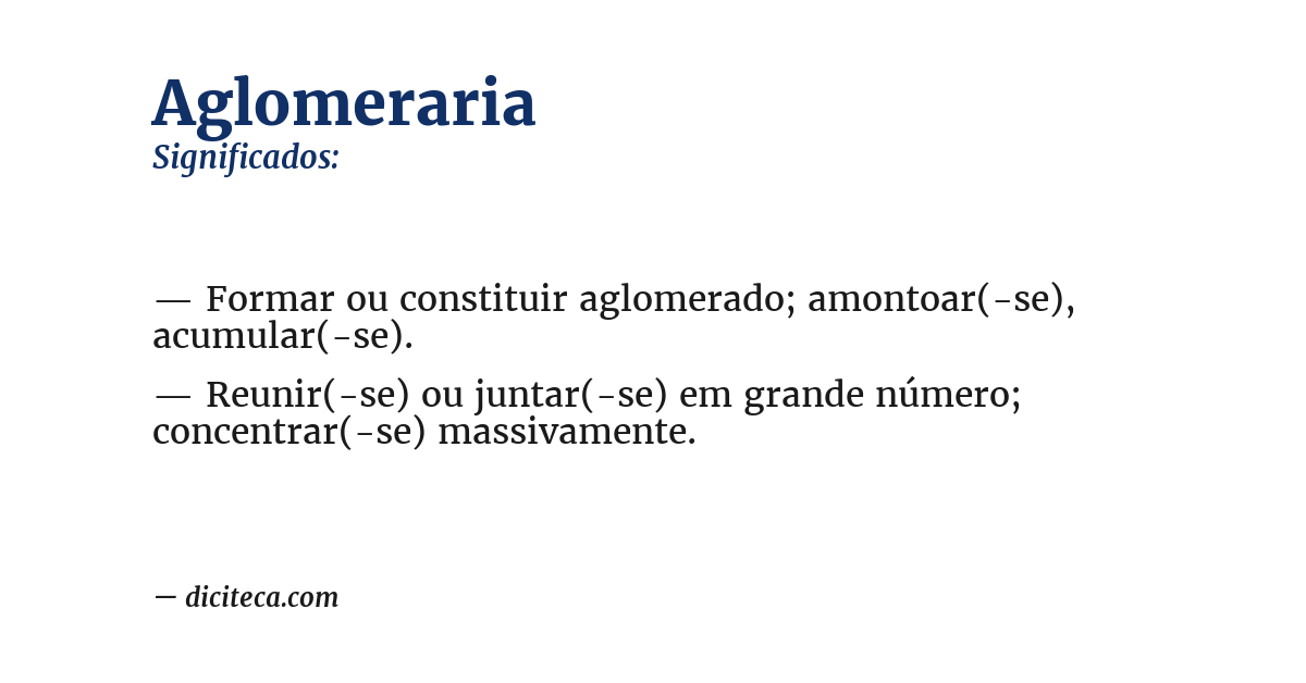 Significado de aglomeraria