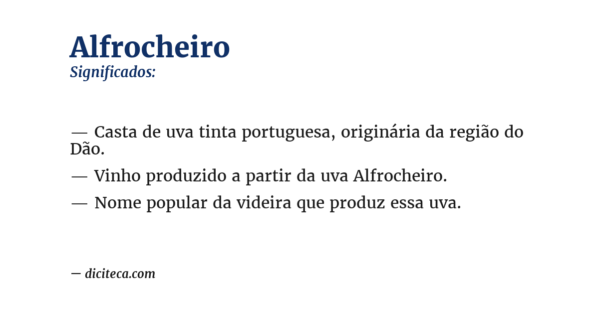 Significado de alfrocheiro