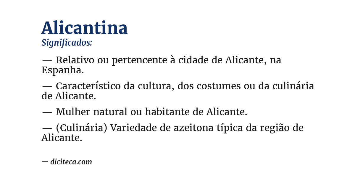 Significado de alicantina