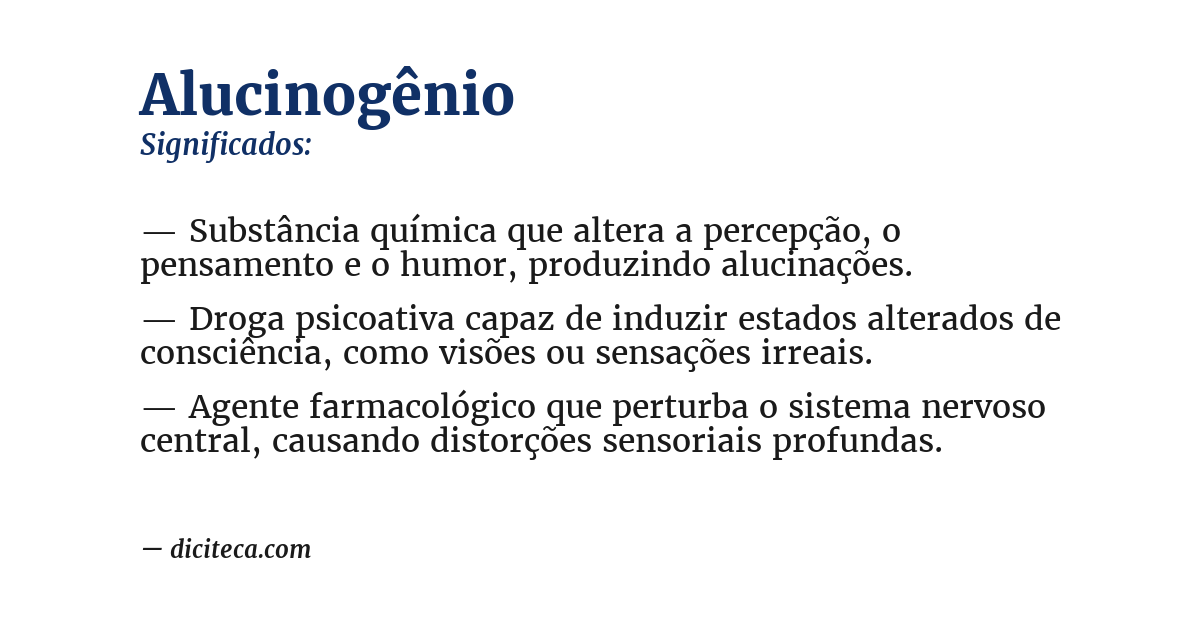 Significado de alucinogênio