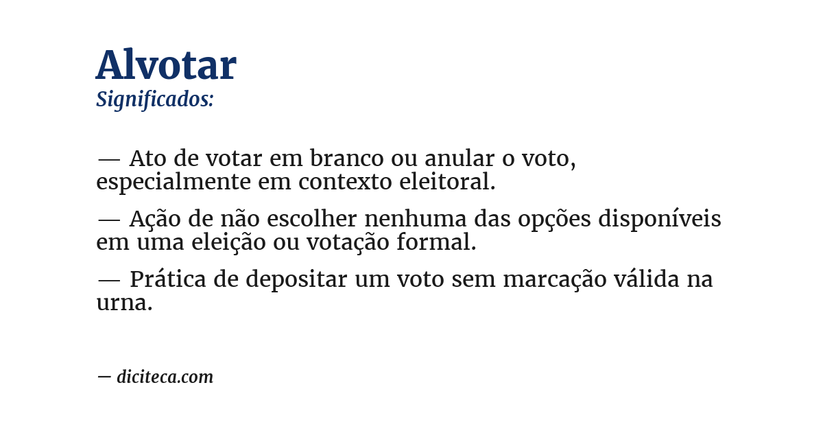 Significado de alvotar
