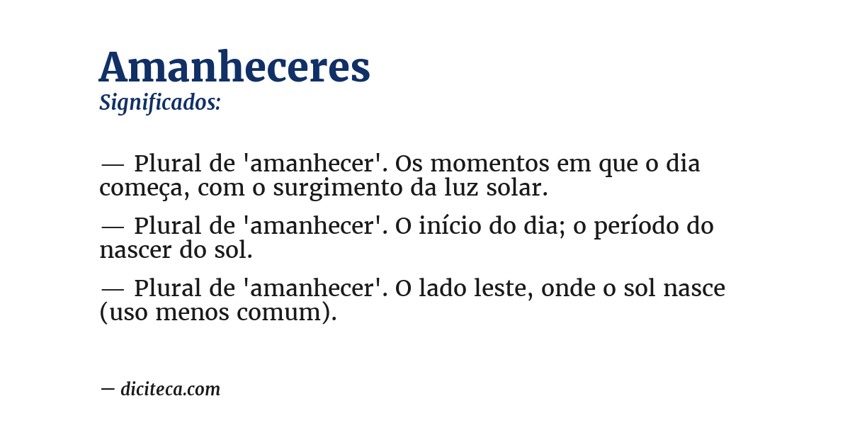 Significado de amanheceres