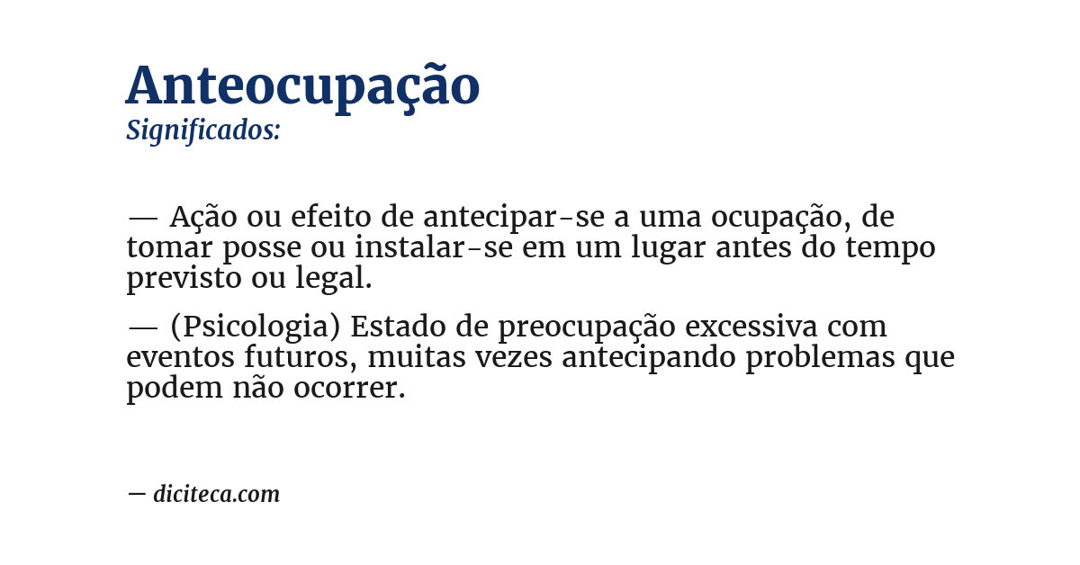 Significado de anteocupação