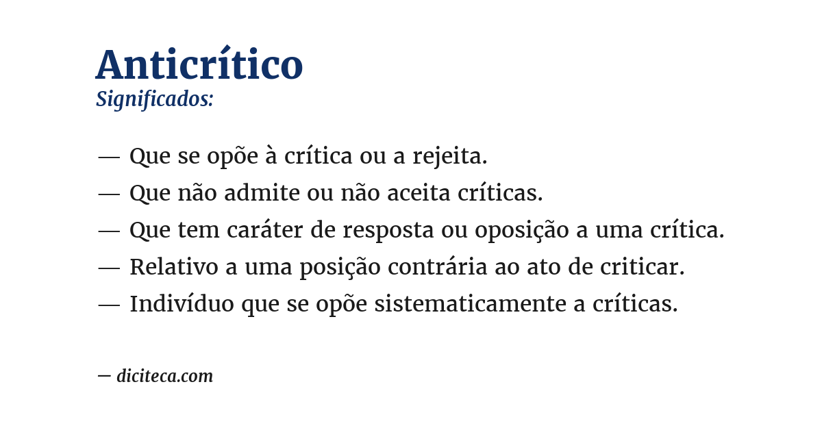 Significado de anticrítico