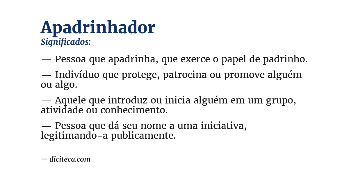 Significado de apadrinhador