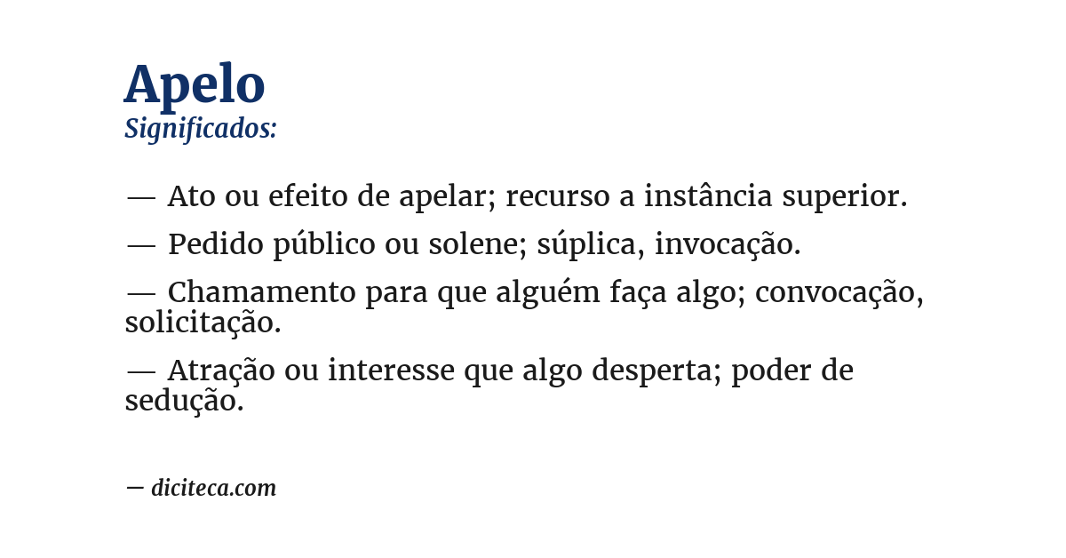 Significado de apelo