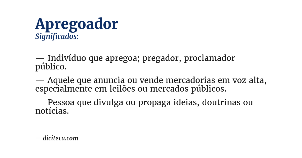 Significado de apregoador