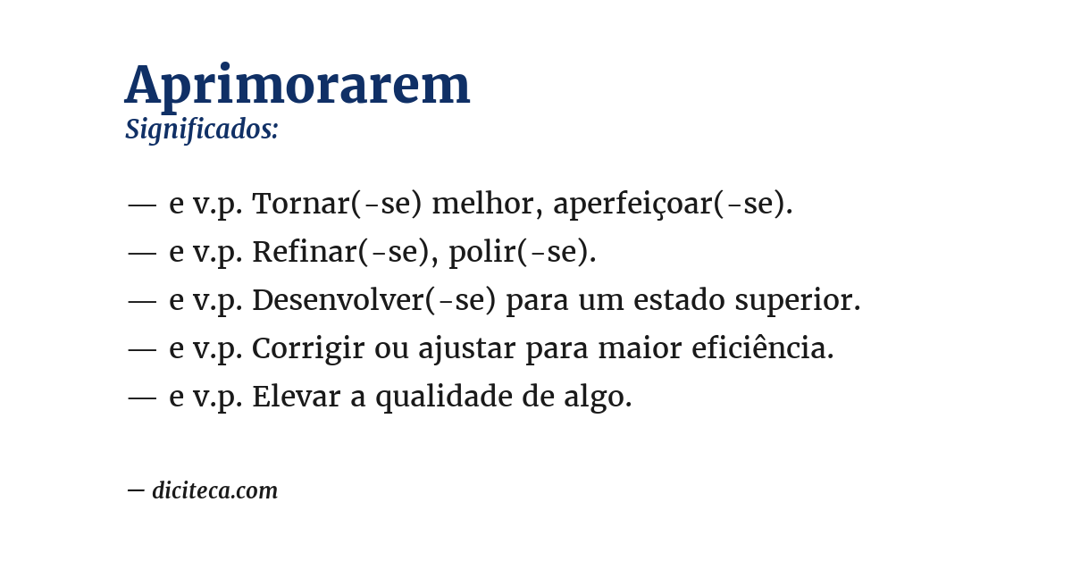 Significado de aprimorarem