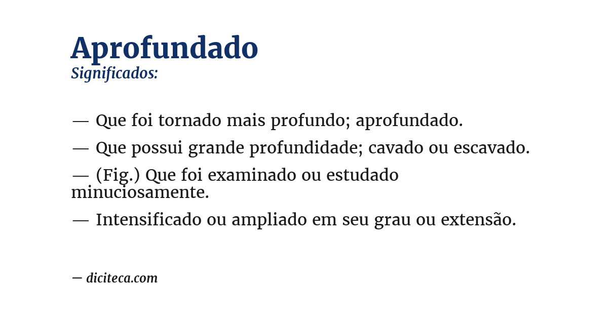 Significado de aprofundado