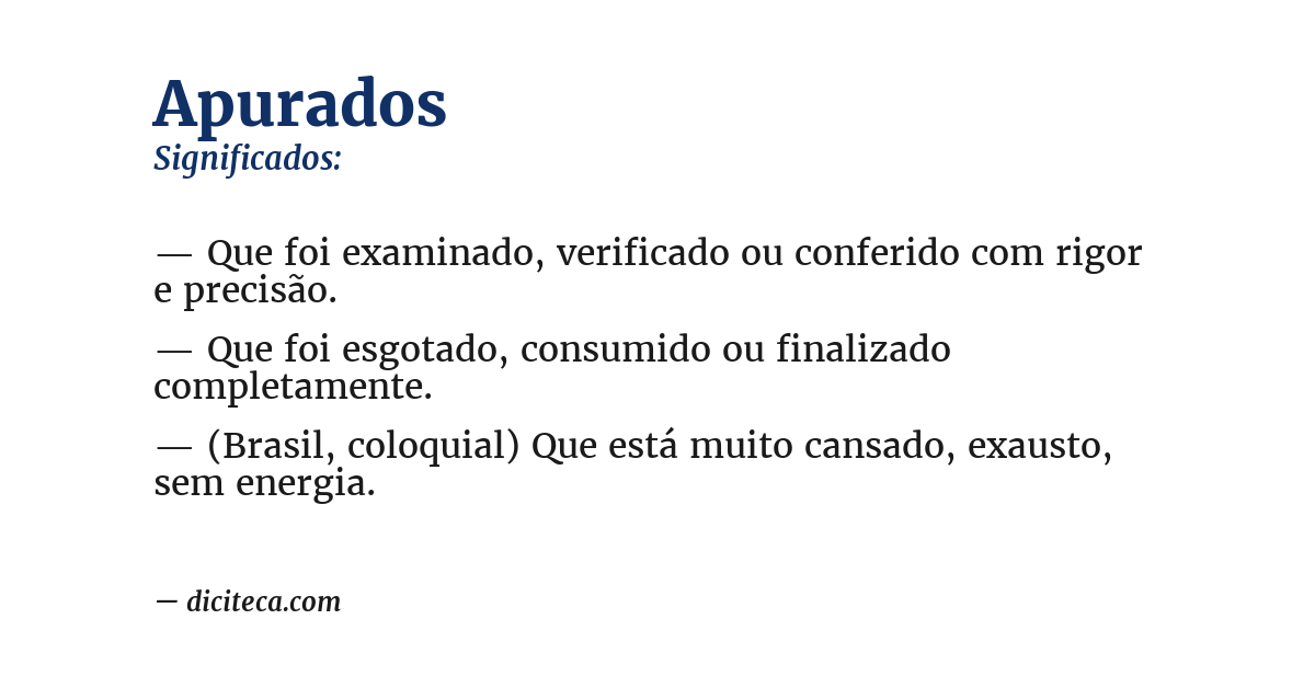 Significado de apurados