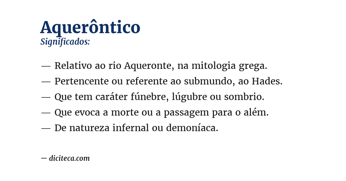 Significado de aquerôntico