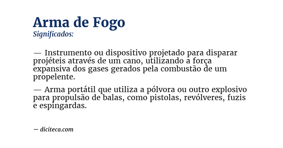 Significado de arma de fogo